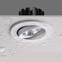 GELED白色圆形顶装防水浴室灯,铝合金磨砂雾面led旋转镜前灯