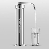 德克西不锈钢色圆柱形净水器,矽藻滤芯直饮自来水过滤器,型号:G1-1