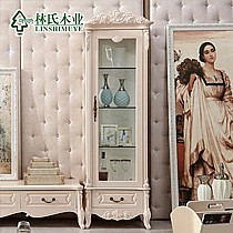 林氏木业欧式雕花单门酒柜,四层造型超大容量空间,高档法式现代情怀型号: KH620