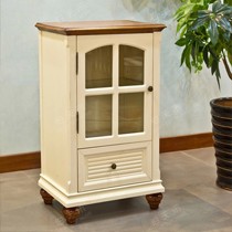 伯天禾地中海美式乡村酒柜,实木仿古钢化玻璃酒架,B-JG301-9