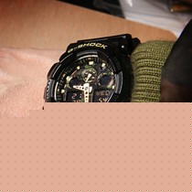 卡西欧GA-100CF运动迷彩手表,男士防水石英手表,树脂双排针扣腕表