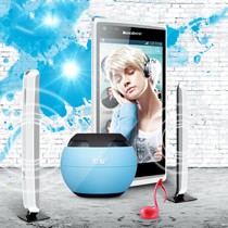 索爱锂电池无线蓝牙3D音效播放器,圆形便携式户外插卡迷你音响