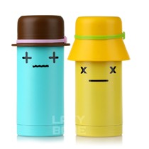 花帽情侣系列保温杯,多层环保树脂喷漆坚韧耐磨,280ml保温保冷水杯