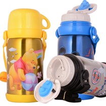 迪士尼5659耐用304不锈钢内胆保温杯,儿童创意卡通图案双层保温V型出水保温杯