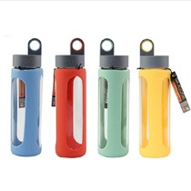 乐扣乐扣无色透明玻璃杯, LLG933耐热多色杯子,便携式隔热水杯