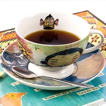 creative home/可立特中温瓷配碟咖啡杯,手绘图案马克杯,货号: DA0480A
