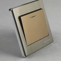 欧奔ESB20002一开双控开关,金属拉丝夜晚荧光开关插座,10A开关