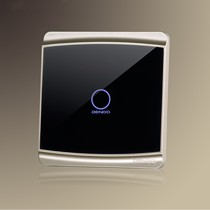 丹珑品牌创意智能金属开关,夜光导航触摸开关,黑色单控五金开关