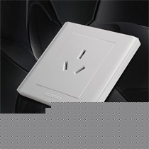 鸿雁16A空调插座,阻燃PC塑料插座,怡致系列三孔插座N86Z13A16