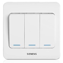 西门子5TA0 119-1CC1三开双控开关,86型雅白带荧光开关面板
