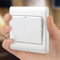 飞雕品牌开关插座A3-86,单开双控开关86型,10A墙壁灯开关安全不变色
