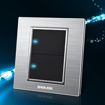 宝利欧耐冲击防划伤铝镁开关,纯平面板环保阻燃单控开关,型号: a6-0003