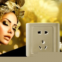 西蒙10A电源插座十只装,香槟金55系列开关插座,型号:SZ-000020