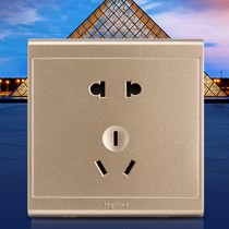 罗格朗10A五金建材十只装,五孔凹圆设计电源插座,型号: TCL1318*10