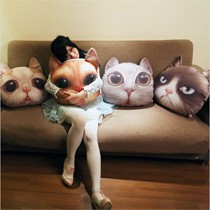 抱璞创意公仔猫头沙发靠枕,喵星人个性PP面布艺抱枕,型号: 66