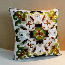 蓝松鼠牌手工刺绣靠垫,14564型植物花卉靠垫,经典中国古风款式