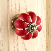 卡通田园拉手,陶瓷材质抽屉把手,抛光橱柜单孔南瓜拉手,易嘉YJ-XNG0094