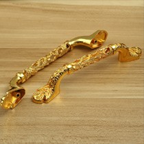 凡帝罗奢华仿龙头合金拉手,金色柜门把手镂空雕刻,型号: Y004