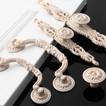 D/金卡达HK117进口锌合金柜门把手,美式象牙白玫瑰金雕花拉手