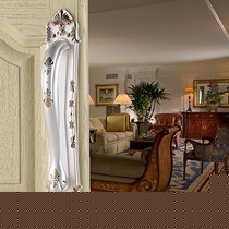 易嘉品牌仿古锌合金明装柜门拉手,欧式纯色雕花拉手,高档镶金把手