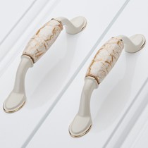 五优家家象牙白柜门拉手,通体加厚锌合金把手,优美弧度明装式小拉手