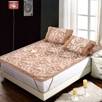 嘉信冰丝凉席三件套,JX1403折叠式花饰席子,天然环保凉席