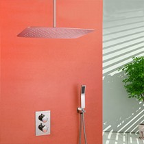 汉派单把双控双花洒龙头,入墙式多功能铜质方形花洒,型号: HP2202