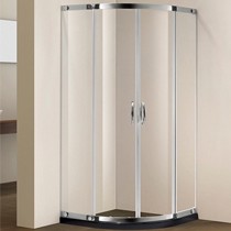 DIMA/迪玛牌弧扇型淋浴间,03401型移门式淋浴房,U型塑钢材质挡水石基