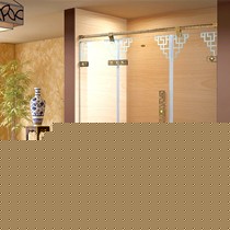 迪玛现代中式方形淋浴房,回纹水晶豪华开放式浴房,型号: E063