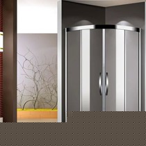 迪玛不锈钢拉丝银淋浴房,弧扇形双移门淋浴房,纳米钢化玻璃材料