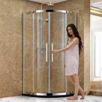 朗司WL001移门式弧扇形淋浴房,不锈钢材质钢化玻璃淋浴房