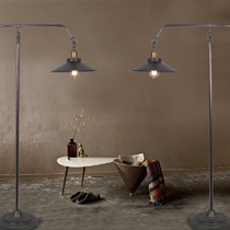 k&c,美式乡村风仿古落地灯,枪黑色铁艺钓鱼灯,,型号: F3173B