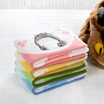 内野彩色卡通龙猫小方巾,割绒无捻纱儿童纯棉洗脸巾,型号:7600G542-N