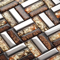 D197 尚槟榔客厅拼花马赛克,电镀水晶金箔贴膜背景玻璃墙贴
