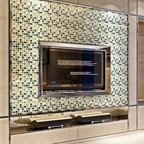 铂尔菲玻璃水晶马赛克,SPS88青绿色地中海风格电视马赛克背景墙