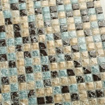 幸福树地中海风马赛克,玻璃用料卫生间拼图,纯人工排贴马赛克瓷砖