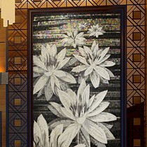 云之尚美式乡村墙贴,水浮莲玻璃马赛克,MJ10玄关走道拼图