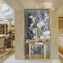 水晶玻璃马赛克玛雅拼图,纯手工粘贴电视背景墙,MY514欧式马蹄花马赛克