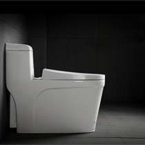 百汉白色地排式陶瓷马桶,家用自洁釉静音坐便器,型号:BH-1810