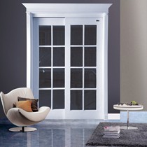 壹木家居阳台玻璃移门定制,白色简约厨房卫生间推拉门,型号: SB-524