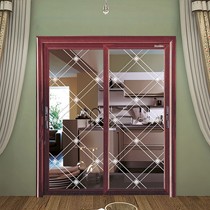 DM244厨房定制玻璃门,美心·家美橡木色静音移门,阳台隔音降噪推拉门