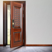 高雅居入户防盗门定制,通风透气智能甲级钢材大门,型号: GYJ-07