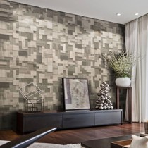 华铄牌SGS84GD墙面石材,灰色瓷砖电视墙装饰材料,凹凸马赛克墙贴