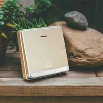 海得曼白金两色方形无线门铃,家用自发电86型开关按钮,型号:FA86-681P