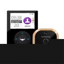 德施曼黑色智能wifi猫眼,高清摄像头可视门铃,合金玻璃防盗监控门镜