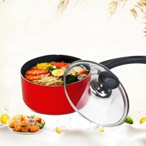 高温烧结无烟奶锅,得利仕铝合金汤锅DLS-LN016,红色多功能奶锅