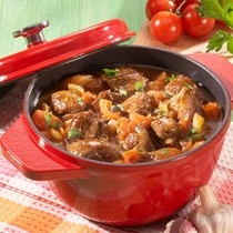 阿卡娜红色圆形炖锅,2L多功能珐琅铸铁锅,型号:69715190000