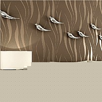 新巢现代简约环保植绒压花壁纸,抽象立体感图形,型号: s-960302