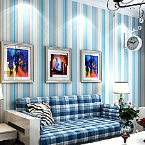 地中海风情壁纸造型,唯美蓝色竖状条纹,型号: AL78201