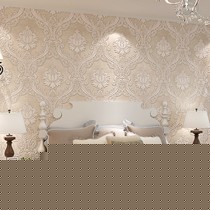洛可可卧室浮雕壁纸,复古大马士革壁纸,天然无纺布墙纸型号: LW14STF-2